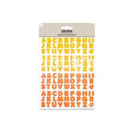 Alphabet autocollant - Duo Jaune orange