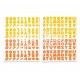 Alphabet autocollant - Duo Jaune orange