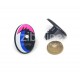 Yeux de sécurité - Oval noir / rose / bleu 14x20 mm