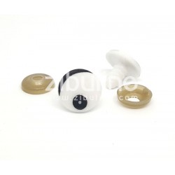 Yeux de sécurité - Rond blanc sourcil noir 15 mm