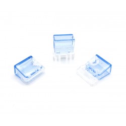 Clip plastique 18 mm - Bleu translucide