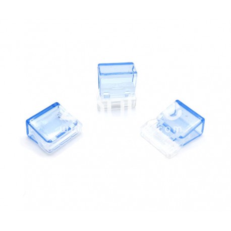 Clip plastique 18 mm - Bleu translucide