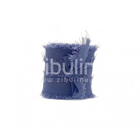 Ruban mousseline de soie - Bleu indigo