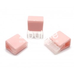 Clip plastique 18 mm - Rose pale opaque