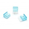 Clip plastique 18 mm - Turquoise translucide